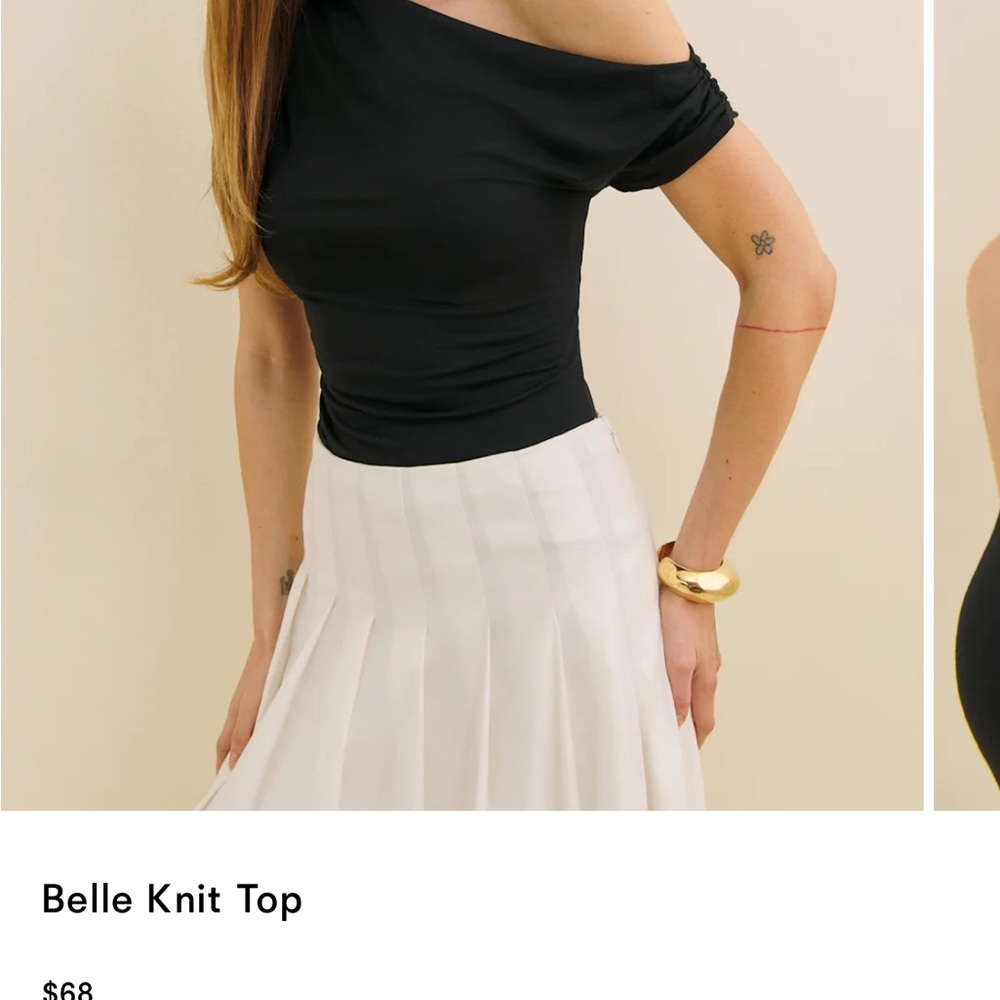 Belle Knit Top ｜ Black Off-Shoulder Knit Top